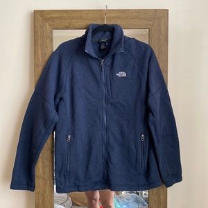 North Face Mens Fleece Full Zip Jacket Navy Blue